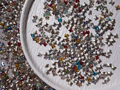 Butterfly Mixed Foiled Pointed Back Crystal Glass Rhinestones For Nails Art and DIY