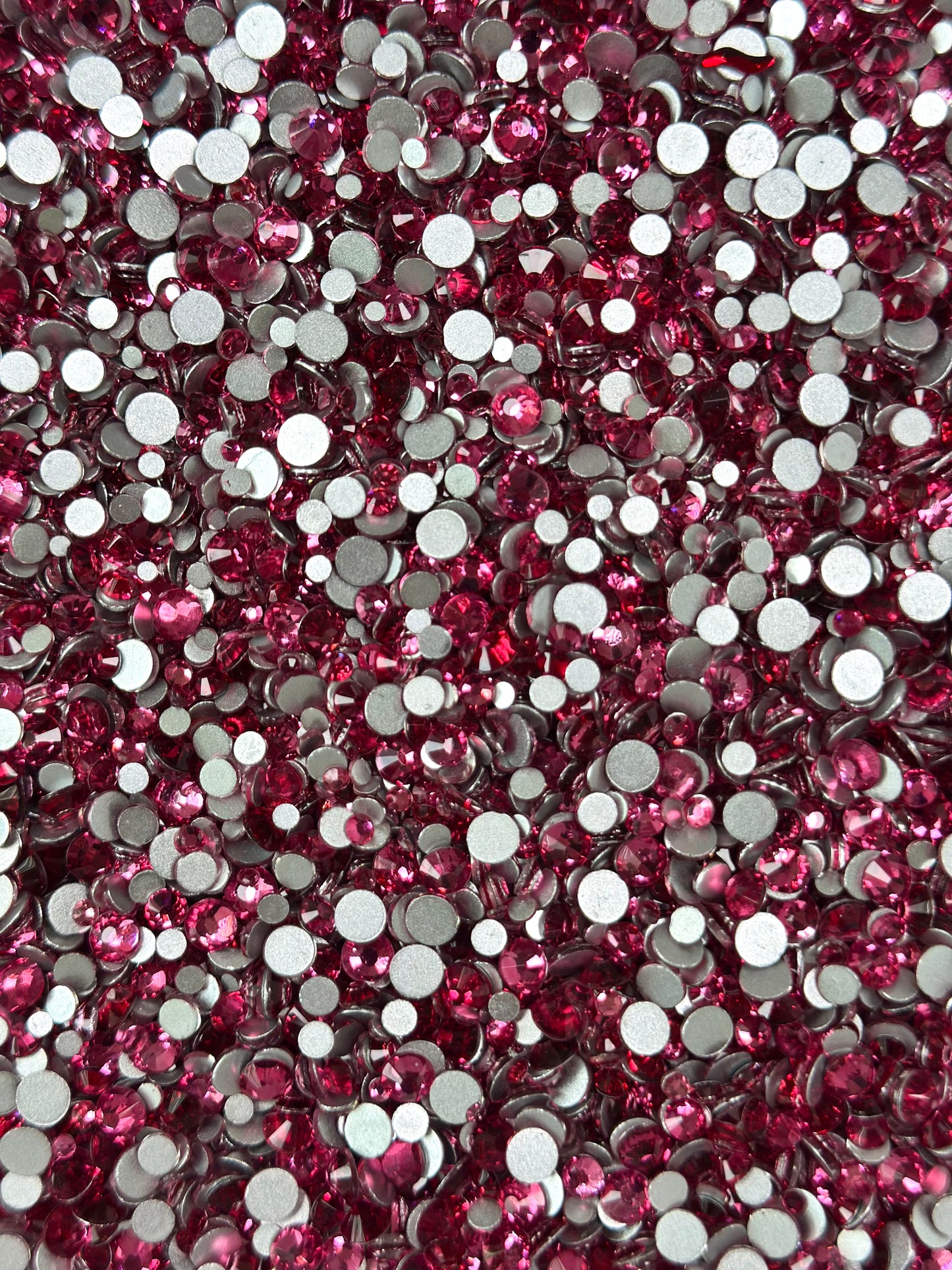 Mixed Sizes (SS6–SS20) Flat Back Round Glass Rhinestones