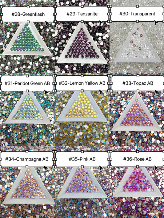 Flat Back Glass Rhinestones (No.28 - No.36) | Multiple Colors & Sizes (SS3-SS20)