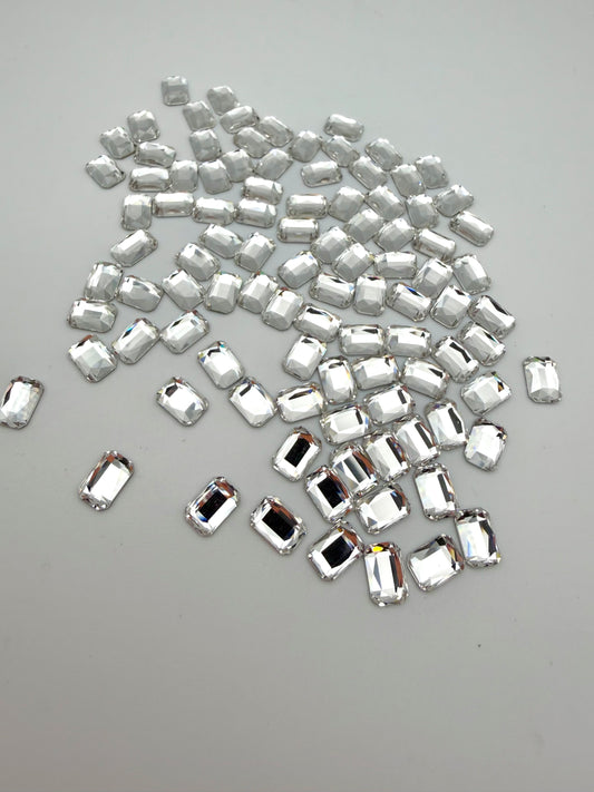 Luxe 5.5x8mm Rounded Rectangle Shape Flat Back Crystal Glass Rhinestone