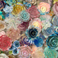 Mixed Flat-Back Rose Resin Flowers for DIY Crafts & Fashion Accessories