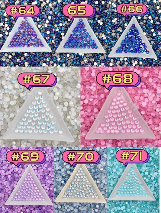 Flat Back Glass Rhinestones (No.64 - No.71) | Multiple Colors & Sizes (SS3-SS20)