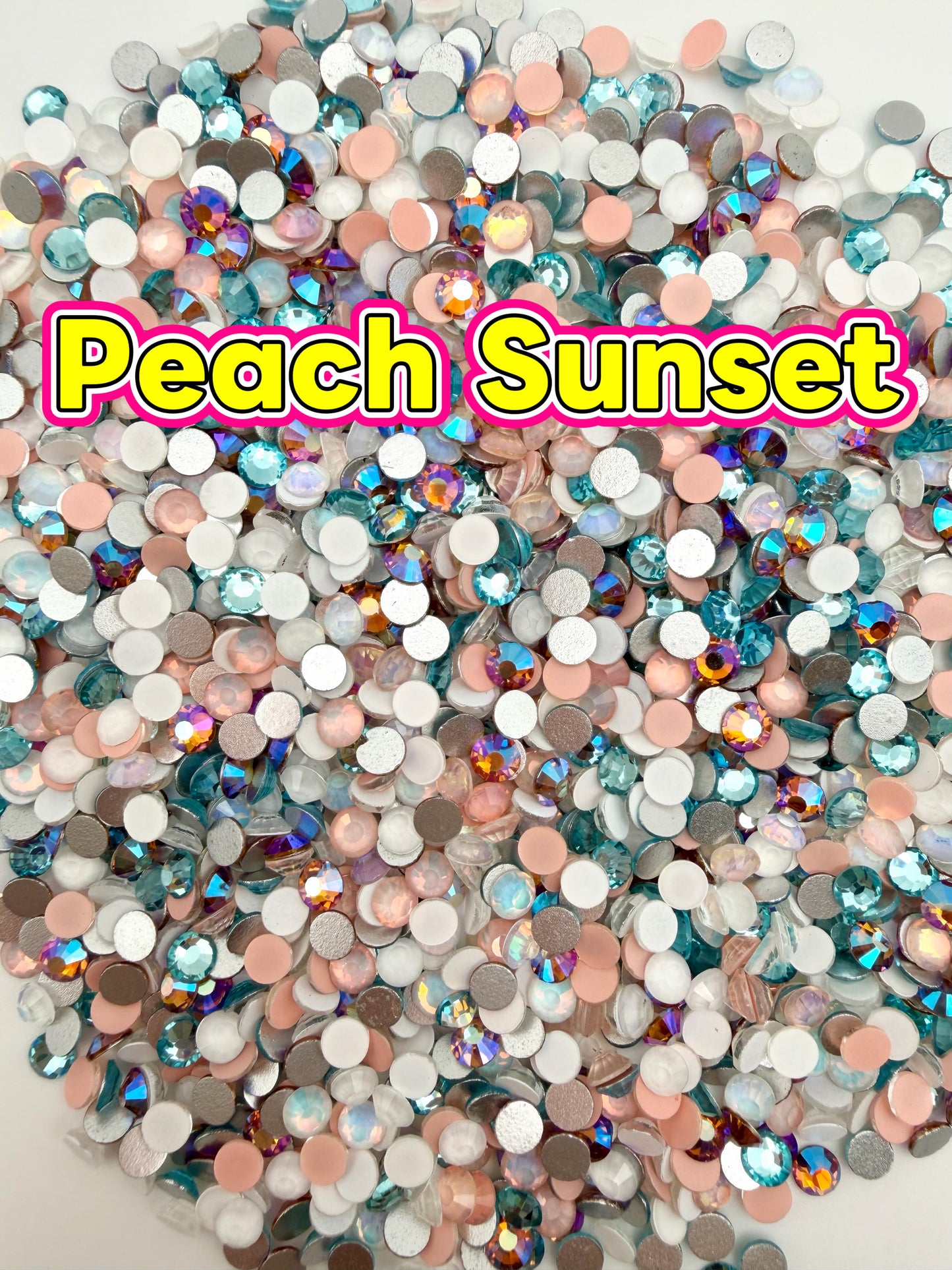 Color Mixed Flat Back Glass Rhinestones