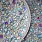 White AB Mixed Pointed Back Crystal Glass Rhinestones For Nails Art and DIY