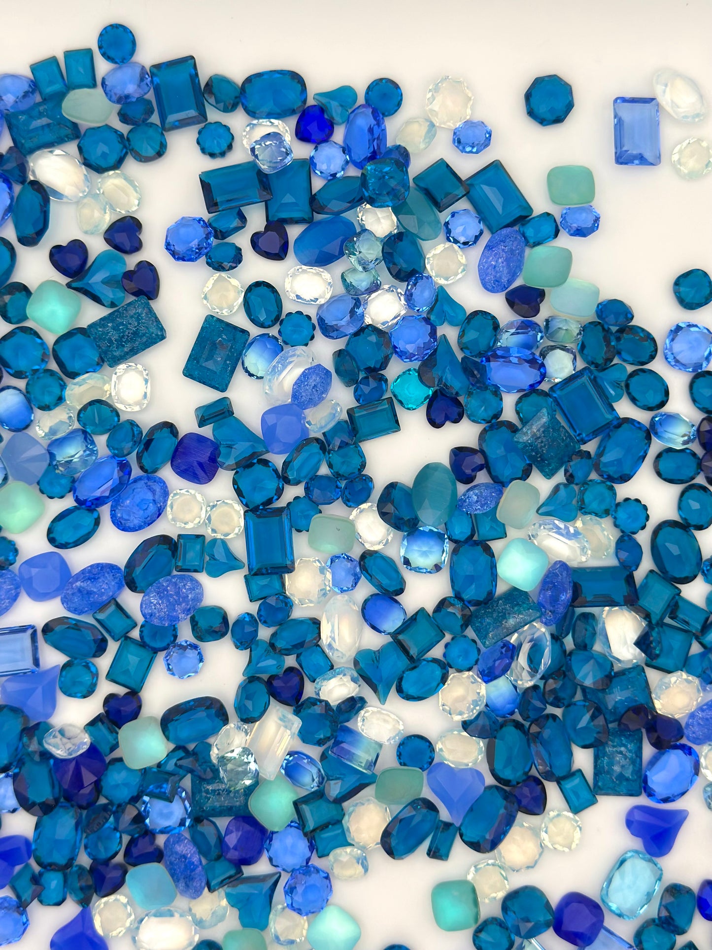 Blue Abyss Mixed Pointed Back Crystal Glass Rhinestones for Nails Arts and DIY