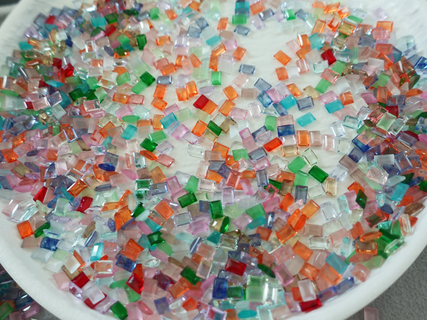 Luxe 4x6mm Small Rectangle Mixed Crystal Glass Rhinestones for Nail Art and DIY