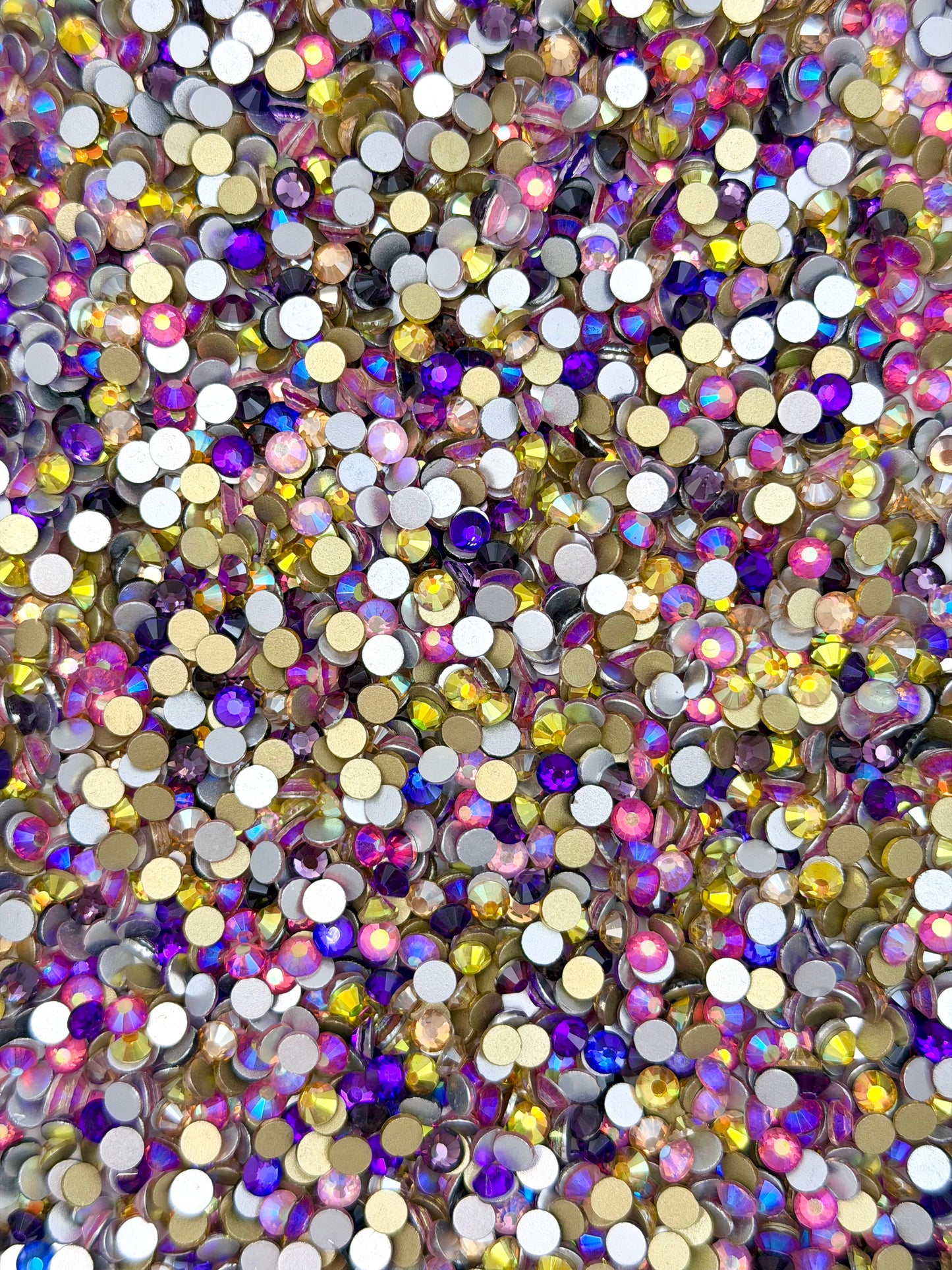 Color Mixed Flat Back Glass Rhinestones