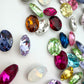 Luxe 10*14mm Large Oval Foiled Pointed Back Rhinestones for Nails Arts and DIY