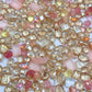 Shimmering Champagne Mixed Pointed Back Crystal Glass Rhinestones for Nails Arts and DIY