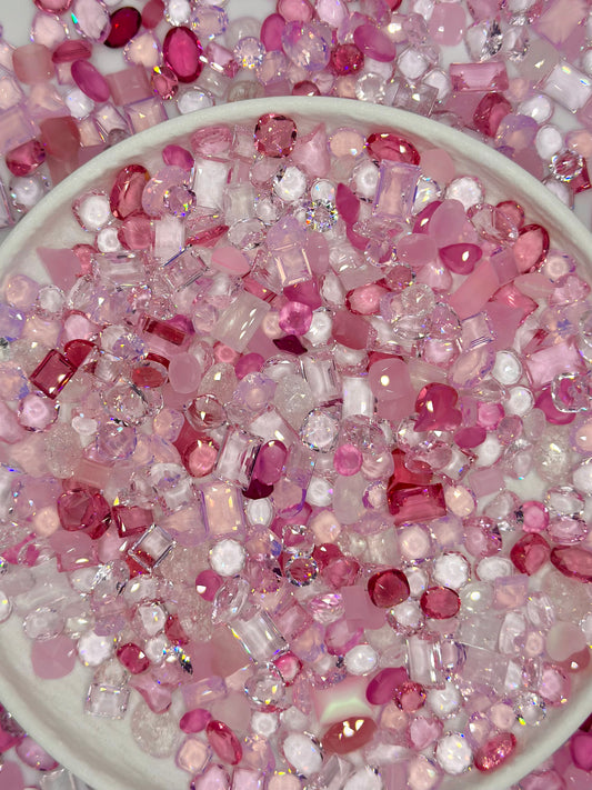 Luxe Pink Dream Mixed Pointed Back Crystal Glass Rhinestones for Nails Arts and DIY