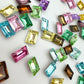 Luxe 10*14mm Large Rectangle Foiled Pointed Back Rhinestones for Nails Arts and DIY