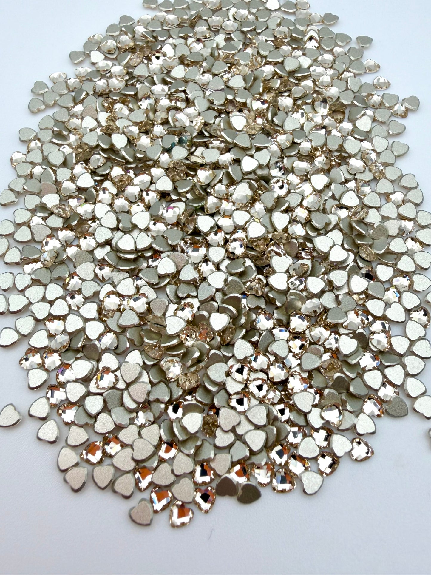 Luxe 3mm Heart Shape Flat Back Crystal Glass Rhinestone