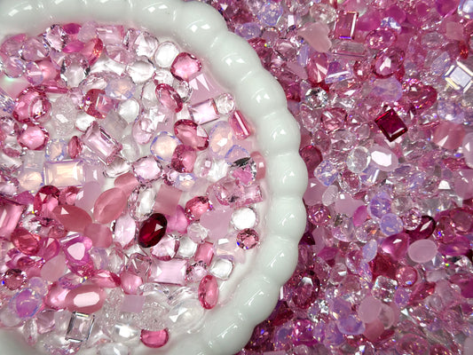 Luxe Pink Crush Mixed Pointed Back Crystal Glass Rhinestones for Nails Arts and DIY
