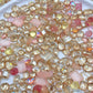 Shimmering Champagne Mixed Pointed Back Crystal Glass Rhinestones for Nails Arts and DIY