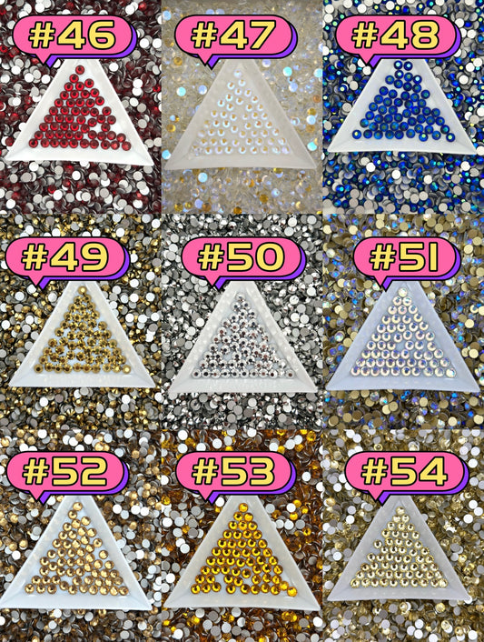 Flat Back Glass Rhinestones (No.46 - No.54) | Multiple Colors & Sizes (SS3-SS20)