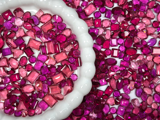 Luxe Pink Dragon Kiss Mixed Pointed Back Crystal Glass Rhinestones for Nails Arts and DIY