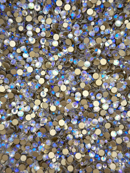 Color No.51-No.80 Mixed Sizes (From SS6 to SS20) Flat Back Round Glass Rhinestones