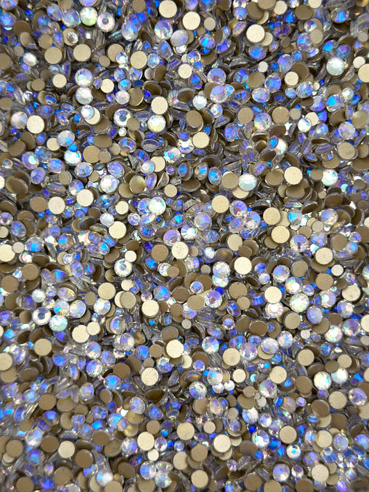Color No.51-No.70 Mixed Sizes (From SS6 to SS20) Flat Back Round Glass Rhinestones