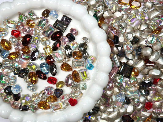 Large Size Mixed Foiled Pointed Back Crystal Glass Rhinestones for Nails and DIY