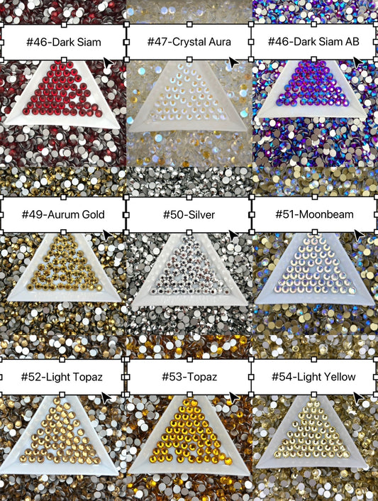 Flat Back Glass Rhinestones (No.46 - No.54) | Multiple Colors & Sizes (SS3-SS20)
