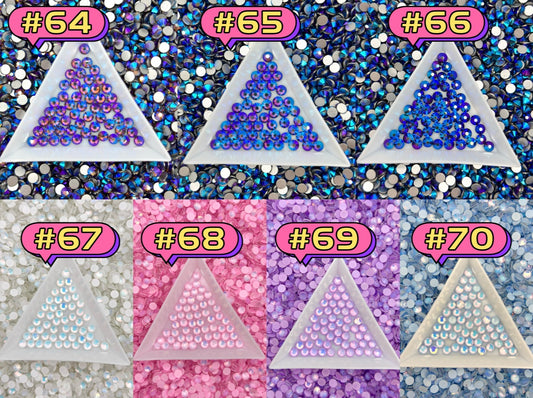 Flat Back Glass Rhinestones (No.64 - No.70) | Multiple Colors & Sizes (SS3-SS20)