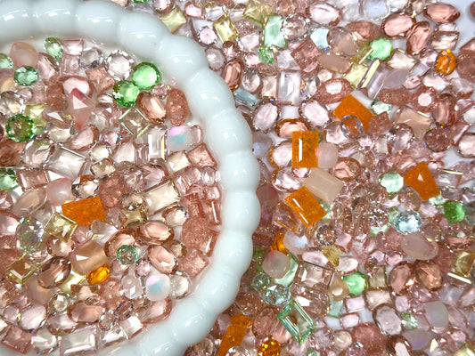 Peachglow Mixed Pointed Back Crystal Glass Rhinestones for Nails Arts and DIY
