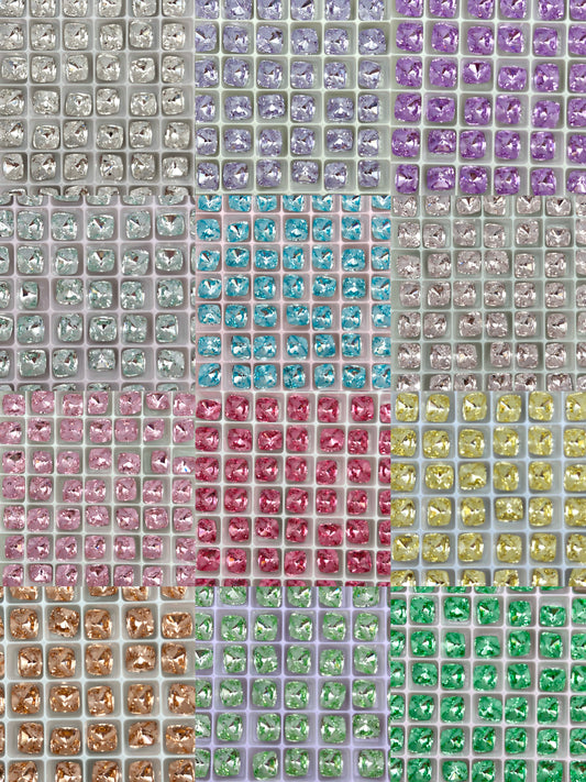 Luxe 10*14mm Large Rectangle Shape Foiled Pointed Back Rhinestones for Nails Arts and DIY