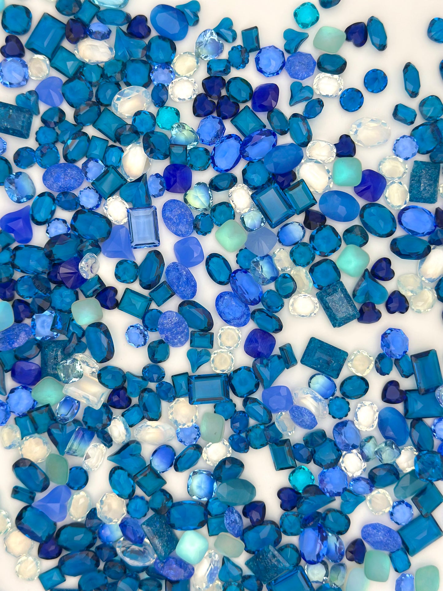 Blue Abyss Mixed Pointed Back Crystal Glass Rhinestones for Nails Arts and DIY