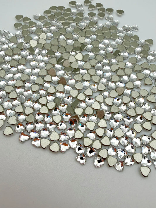 Luxe 3mm Heart Shape Flat Back Crystal Glass Rhinestone