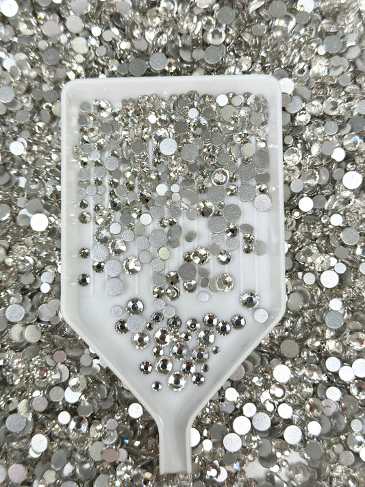 Color No.1-No.25 Mixed Sizes (From SS6 to SS20) Flat Back Round Glass Rhinestones