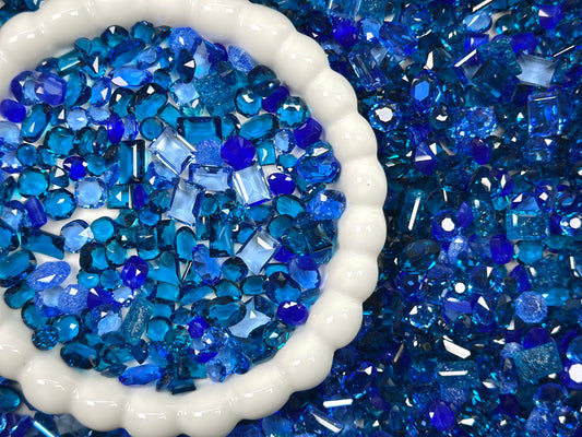 Deep Sea Glow Mixed Pointed Back Crystal Glass Rhinestones for Nails Arts and DIY
