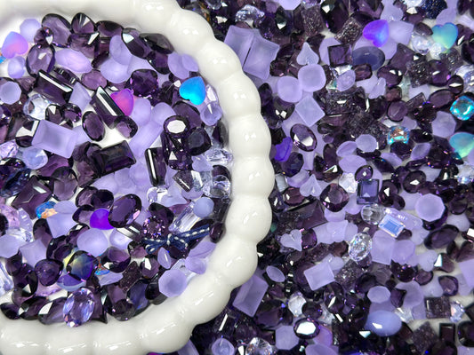 Grape Mist Mixed Pointed Back Crystal Glass Rhinestones for Nails Arts and DIY