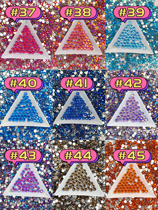 Flat Back Glass Rhinestones (No.37 - No.45) | Multiple Colors & Sizes (SS3-SS20)