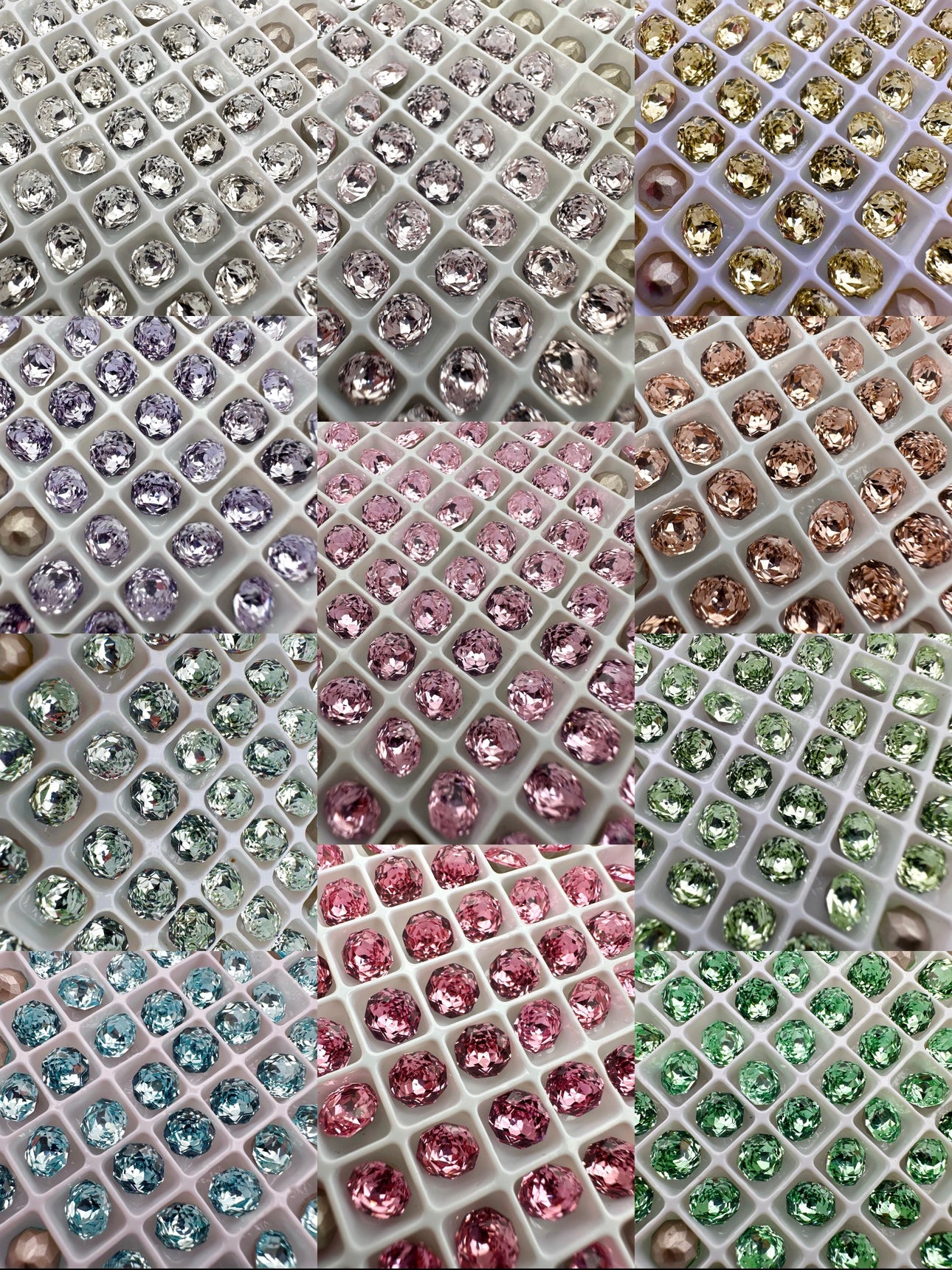 Luxe 6mm Small Rose Cut Shape Foiled Pointed Back Rhinestones for Nails Arts and DIY