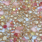 Shimmering Champagne Mixed Pointed Back Crystal Glass Rhinestones for Nails Arts and DIY