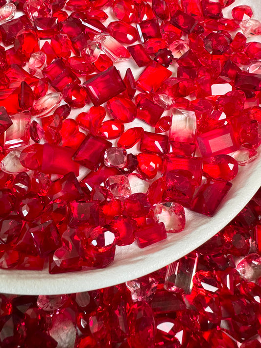 Red Mixed Pointed Back Crystal Glass Rhinestones For Nails Art and DIY