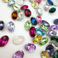 Luxe 10*14mm Large Oval Foiled Pointed Back Rhinestones for Nails Arts and DIY