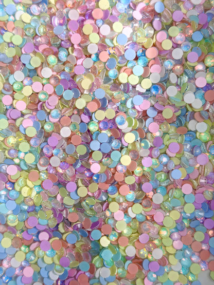 Color Mixed Flat Back Glass Rhinestones
