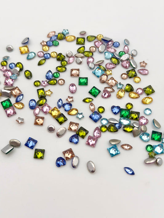 Small Size Cubic Zirconia Foiled Flat-Back Rhinestones Mix for Nail Art & DIY