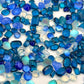 Blue Abyss Mixed Pointed Back Crystal Glass Rhinestones for Nails Arts and DIY
