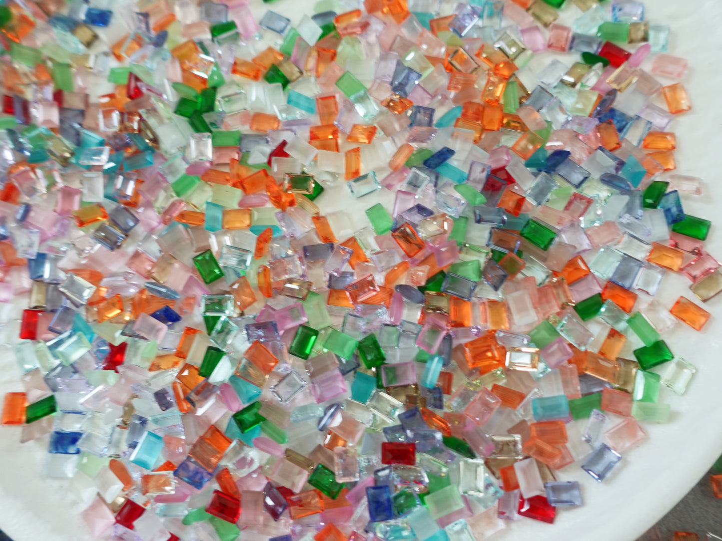 Luxe 4x6mm Small Rectangle Mixed Crystal Glass Rhinestones for Nail Art and DIY