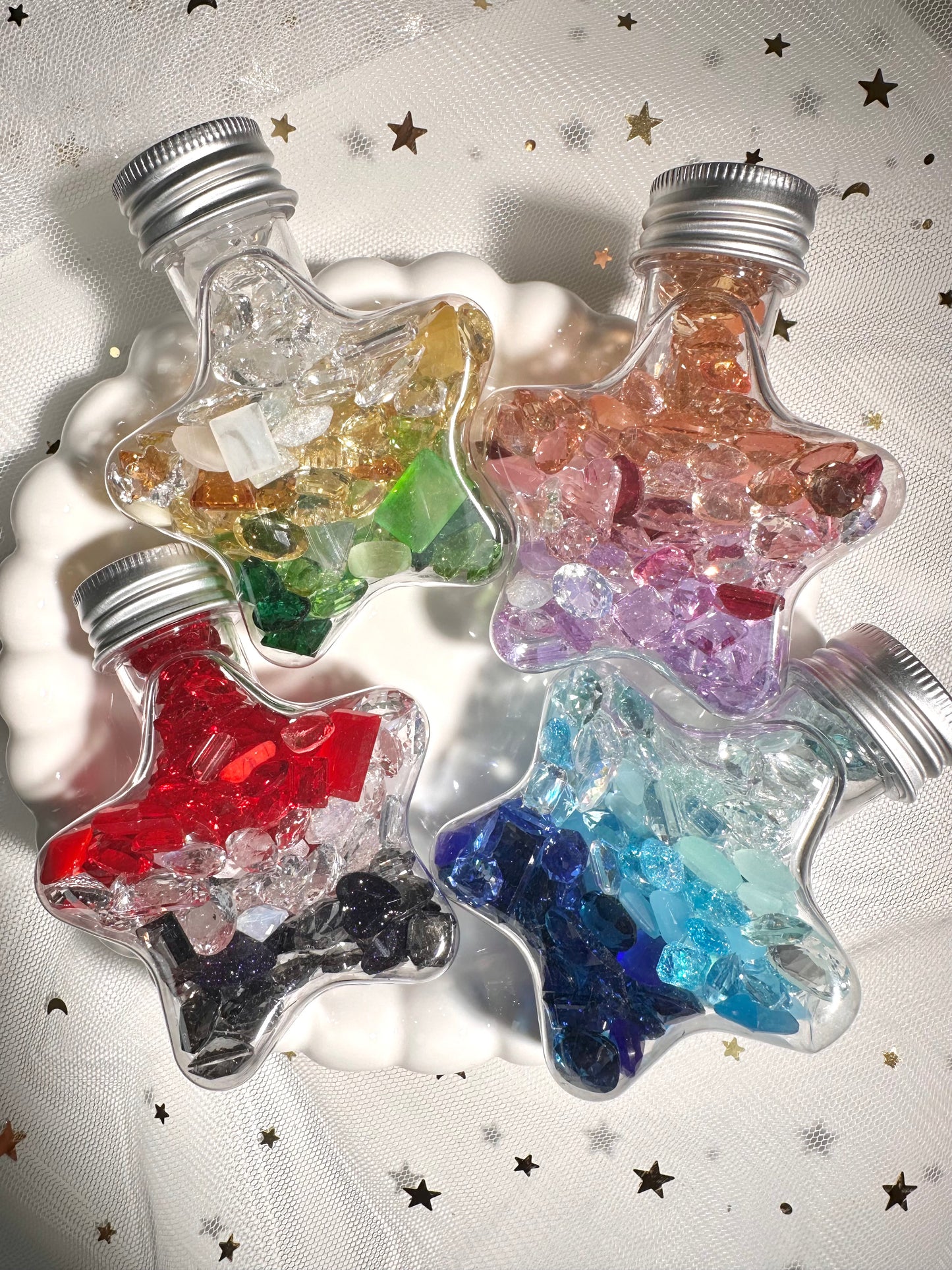 50ML Star Bottle Mixed Pointed Back Crystal Glass Rhinestones for Nails Arts and DIY mix