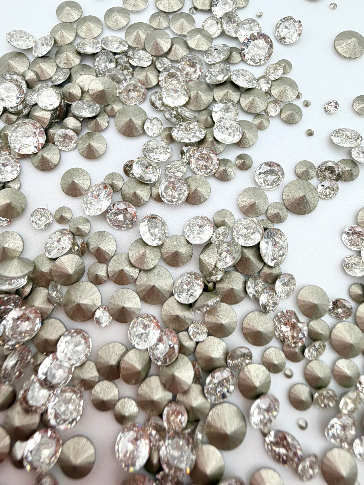 Cubic Zirconia Foiled Pointed Back Rhinestones Mix for Nail Art & DIY