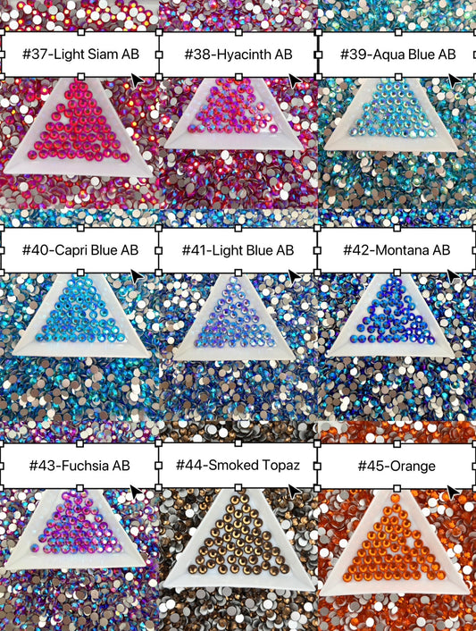 Flat Back Glass Rhinestones (No.37 - No.45) | Multiple Colors & Sizes (SS3-SS20)