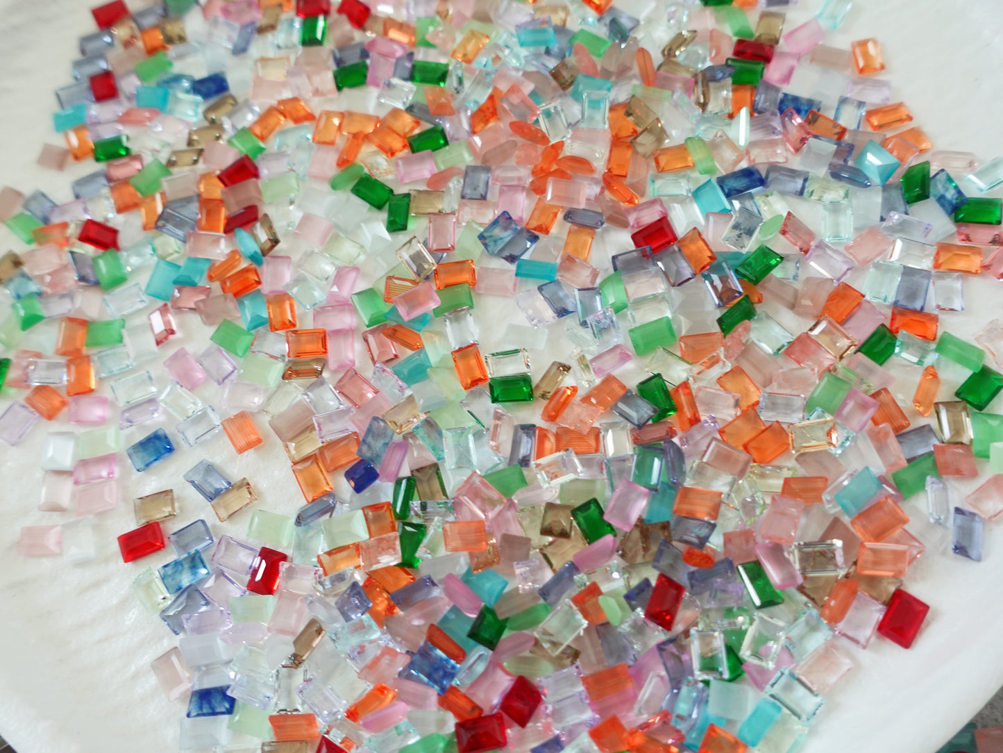 Luxe 4x6mm Small Rectangle Mixed Crystal Glass Rhinestones for Nail Art and DIY