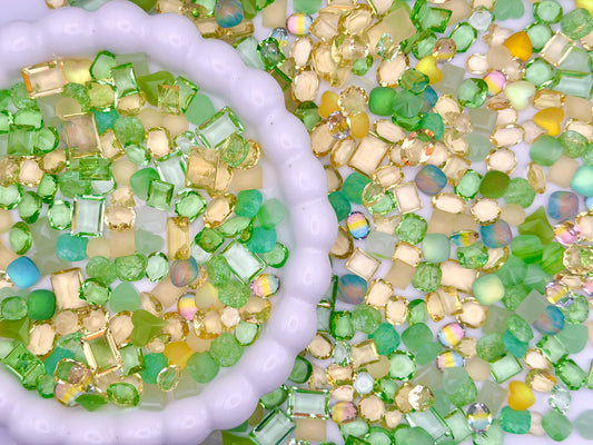 Lemon Garden Mixed Pointed Back Crystal Glass Rhinestones for Nails Arts and DIY