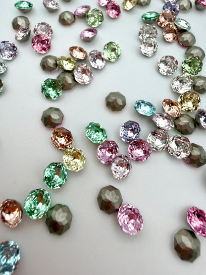 Luxe 6mm Small Rose Cut Shape Foiled Pointed Back Rhinestones for Nails Arts and DIY