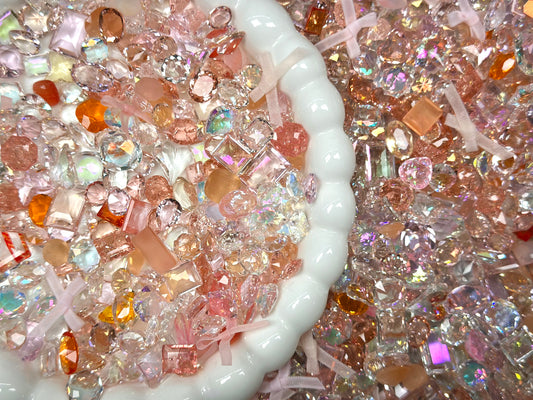 Golden Peach Mixed Pointed Back Crystal Glass Rhinestones for Nails Arts and DIY