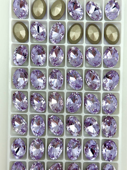 Luxe 10*14mm Large Oval Shape Foiled Pointed Back Rhinestones for Nails Arts and DIY