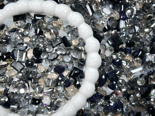 Galaxy Dust Mixed Clear Pointed Back Crystal Glass Rhinestones For Nails Art and DIY